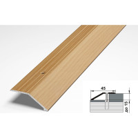 Порог разноуровневый алюминиевый (45 мм; 0.9 м; декоративный; бук натуральный) Лука 00000001907