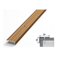 Порог угловой алюминиевый (24х10 мм; 0.9 м; декоративный; орех) Лука 00000002299