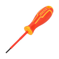 Диэлектрическая плоская отвертка INGCO SL3x75 мм HISD813075