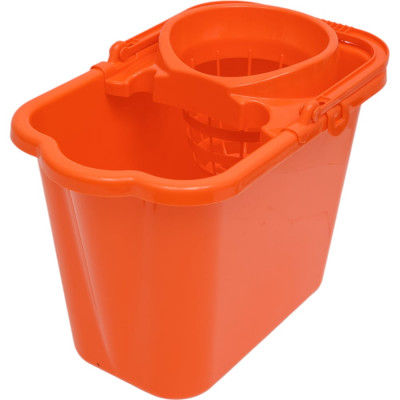 Ведро IDEA прямоугольное 9,5 л с отжимом оранжевый М 2421