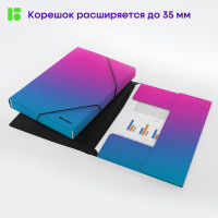 Папка BERLINGO Radiance на резинке А4, 600 мкм, розовый/голубой градиент, с рисунком FB4_A4002