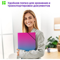 Папка BERLINGO Radiance на резинке А4, 600 мкм, розовый/голубой градиент, с рисунком FB4_A4002