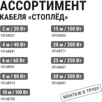 Нагревательный саморегулирующийся кабель TDM ELECTRIC Стоплёд НСК30-В с вилкой, в трубу 30 м, 300 Вт SQ2510-0019