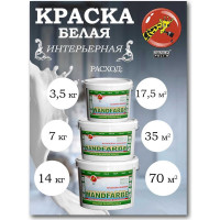 Краска водно-дисперсионная Wandfarbe (3.5 кг; морозоустойчивая) Poli-R 9919