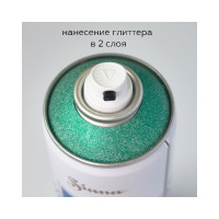 Аэрозольный лак с глиттером Siana для мебели, металла, дерева, пластика, гипса, стекла, керамики, таинственный нефрит SNGL004