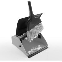 Совок TTS Clip с черной крышкой, пластиковый, с резьбовым профилем и алюминиевой ручкой, серый 00005626