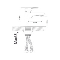 Смеситель для раковины Ekko с гайкой E10313