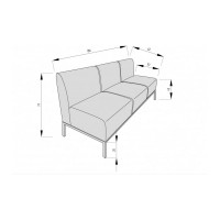 Диван Мягкий офис Компакт трехместный оранжевый МТКОМ301ОР