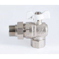 Шаровой кран PROFACTOR PF STANDARD угловой с полусгоном, в/н, ручка бабочка 3/4 дюйма PF UBV 325A
