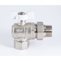 Шаровой кран PROFACTOR PF STANDARD угловой с полусгоном, в/н, ручка бабочка 3/4 дюйма PF UBV 325A