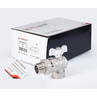 Шаровой кран PROFACTOR PF STANDARD угловой с полусгоном, в/н, ручка бабочка 3/4 дюйма PF UBV 325A