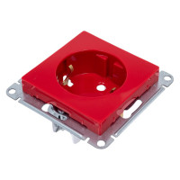 Розетка Systeme Electric AtlasDesign Красный с/з со шторками, 16А, механизм SE ATN002045