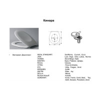 Сиденье Cedo Kinara дюропласт, пластиковое крепление, с эксцентриком, белое 532857