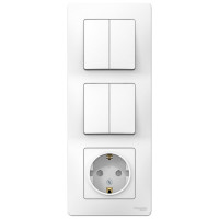 Розетка+выключатель Systeme Electric Blanca внутр Бел з/к шт 16А, 250В+выкл 2кл.+выкл 2кл. SE BLNBS102201