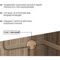 Угол Т-образный TDM ELECTRIC КМТ, сосна, 20х10 упаковка 4 шт SQ0411-0262