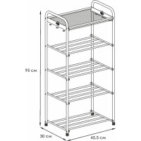 Обувница-этажерка для обуви ЗМИ Альфа 15 5 полок 8 пар обуви цвет черный ПДОА15Ч