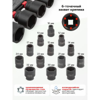 Набор головок ударных на пластиковом держателе 13 шт, 1/2 Forsage F-4139MPB(50481)