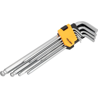 Набор шестигранников TOLSEN 9 предметов, с шаром, длинный 20054