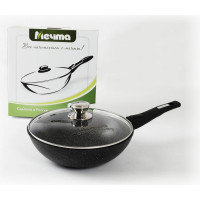 Сковорода ВОК Мечта АП Гранит black 28 см, со съемной ручкой и стеклянной крышкой с078802