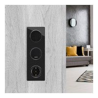 Стеклянная рамка OneKeyElectro Garda (для серии Florence) 3 поста, вертикальная, цвет чёрный 2234951