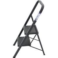 Стальная стремянка Алюмет с широкими ступенями с противоскользящими накладками 2 ступени. Серия MK 802C