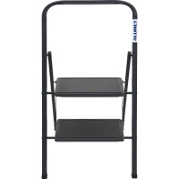 Стальная стремянка Алюмет с широкими ступенями с противоскользящими накладками 2 ступени. Серия MK 802C