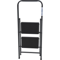 Стальная стремянка Алюмет с широкими ступенями с противоскользящими накладками 2 ступени. Серия MK 802C