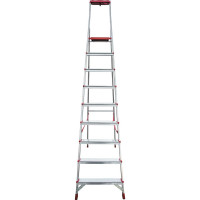 Профессиональная стремянка Новая Высота NV3115, 1x10 ступеней 80 мм, органайзер, 2К башмаки, Max нагр. 180 кг, 3115110