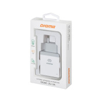 Сетевое зарядное устройство DIGMA DGWC-2U-3A-WG 2.1A+1A универсальное, белый 1079228