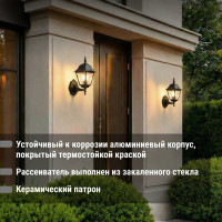 Светильник уличный четырехгранник TDM ELECTRIC, 60Вт, вверх, черный SQ0330-0021