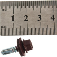 Кровельный саморез Госкреп 5,5x19 RAL 3005, красное вино, 60 шт., пл. конт. 280 мл 2-0018221