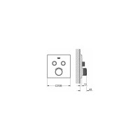Термостат для ванны и душа GROHE GRT SmCtrl квадратная розетка, 2 кнопки, темный графит матовый 29124AL0