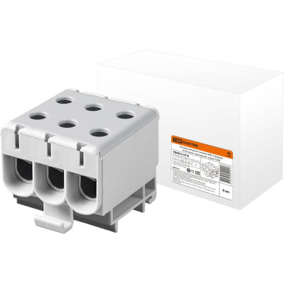 Вводная силовая клемма TDM ELECTRIC КВС (6 вводов; 6-50 кв.мм.; проходная; серая) SQ0833-0110