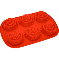 Силиконовая форма для выпечки Кошкин Дом Розочки, 6 ячеек, 26x17.5x3 см 50-11-021