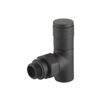 Набор дизайн-вентилей ROYAL THERMO PIANO угловой (черный) 1/2 НС-1422585