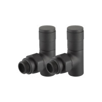 Набор дизайн-вентилей ROYAL THERMO PIANO угловой (черный) 1/2 НС-1422585