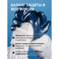 Перчатки маслобензостойкие (МБС) с нитриловым покрытием на 3/4, размер 8/M Jeta Safety JN063-M