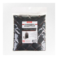 Защита спинки сиденья SKYWAY 60х50 см, кожа иск. перф., черная, строчка красная S06101032