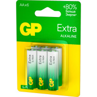 Батарейки GP АА пальчиковые алкалиновые Extra Alkaline, набор 6 шт (15AXA21-BC6) 15783878