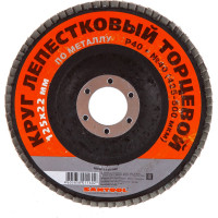 Круг лепестковый торцевой по металлу 125x22 мм, P40 SANTOOL 060203-125-040
