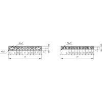 Нулевая шина EKF с заземлением 63.10 латунь, 10 шт. PROxima sn0-63-10