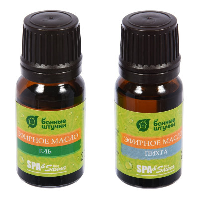 Набор эфирных масел Банные Штучки ель и пихта, 2 масла по 10 мл, в блистере в форме капли 32287