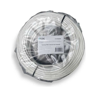 Провод ПВСн iTOK 2x0,75 ГОСТ белый (5 метров) i-KPP-PVSN-2075-5-W