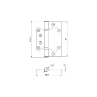 Универсальная петля без врезки AJAX 100/P-2B 100x2,3 AB бронза 39751
