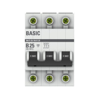 Автоматический выключатель EKF 3P 25А B 4,5кА ВА 47-29 Basic mcb4729-3-25-B