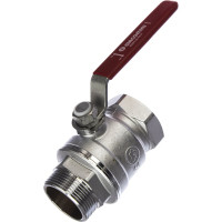 Шаровой кран Giacomini R254DL 1 1/2", внутренняя/наружная, ручка-рычаг красный, хромированный R254LX007