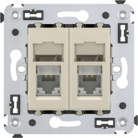 Двойная розетка DKC, Avanti RJ45 в стену, 5e, ванильная дымка 4405464