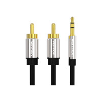 Аудио кабель Vention Jack 3,5 mm M/2RCA M - 3 м, чёрный P550AC300-S