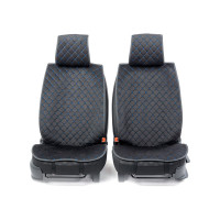 Накидки на передние сиденья CarPerformance, 2 шт. материал алькантара CUS-1012 BK/BL