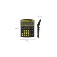 Настольный калькулятор BRAUBERG EXTRA-12-BKOL 206x155 мм, 12 разрядов, черно-оливковый 250471